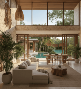 Modern eco villa in Tulum near the beach and tropical forest
