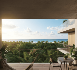 Interior de condo de lujo en Tulum con acabados premium